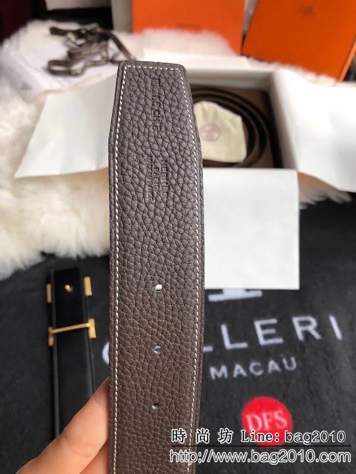愛馬仕HERMES 原料togo皮+H焊點金屬 高端男士皮帶 HHG1271